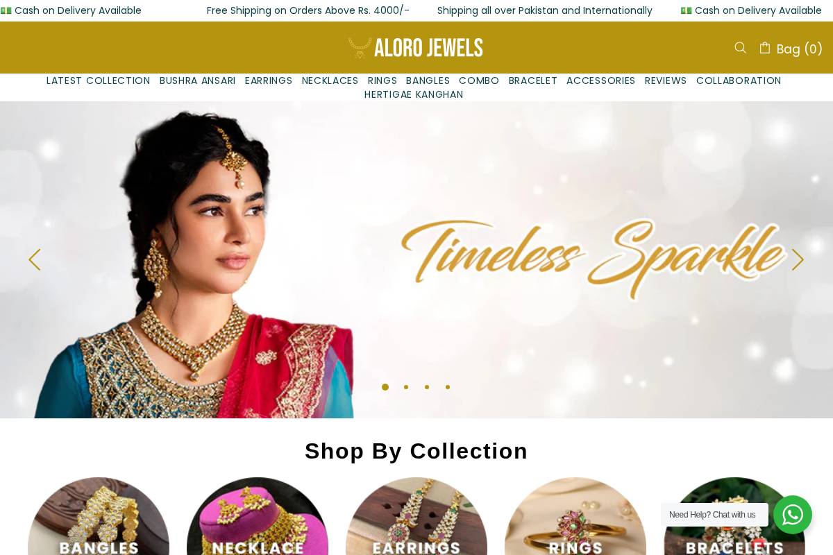 alorojewels.com homepage screenshot
