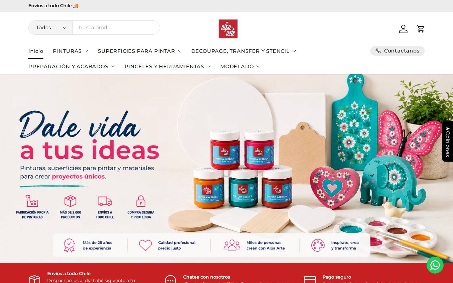 alpaarte.cl homepage screenshot