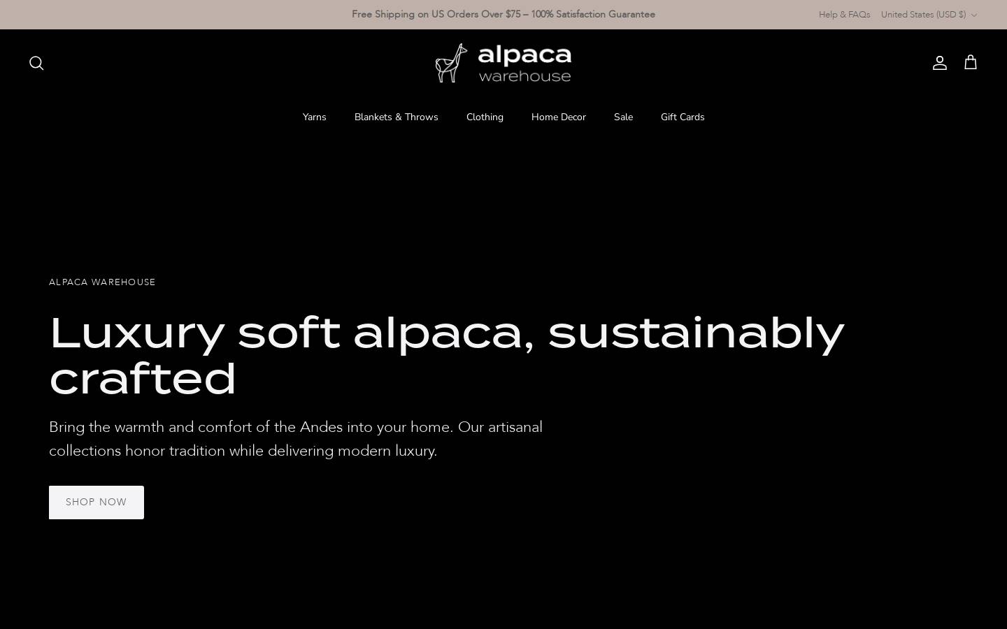 alpacawarehouse.us homepage screenshot