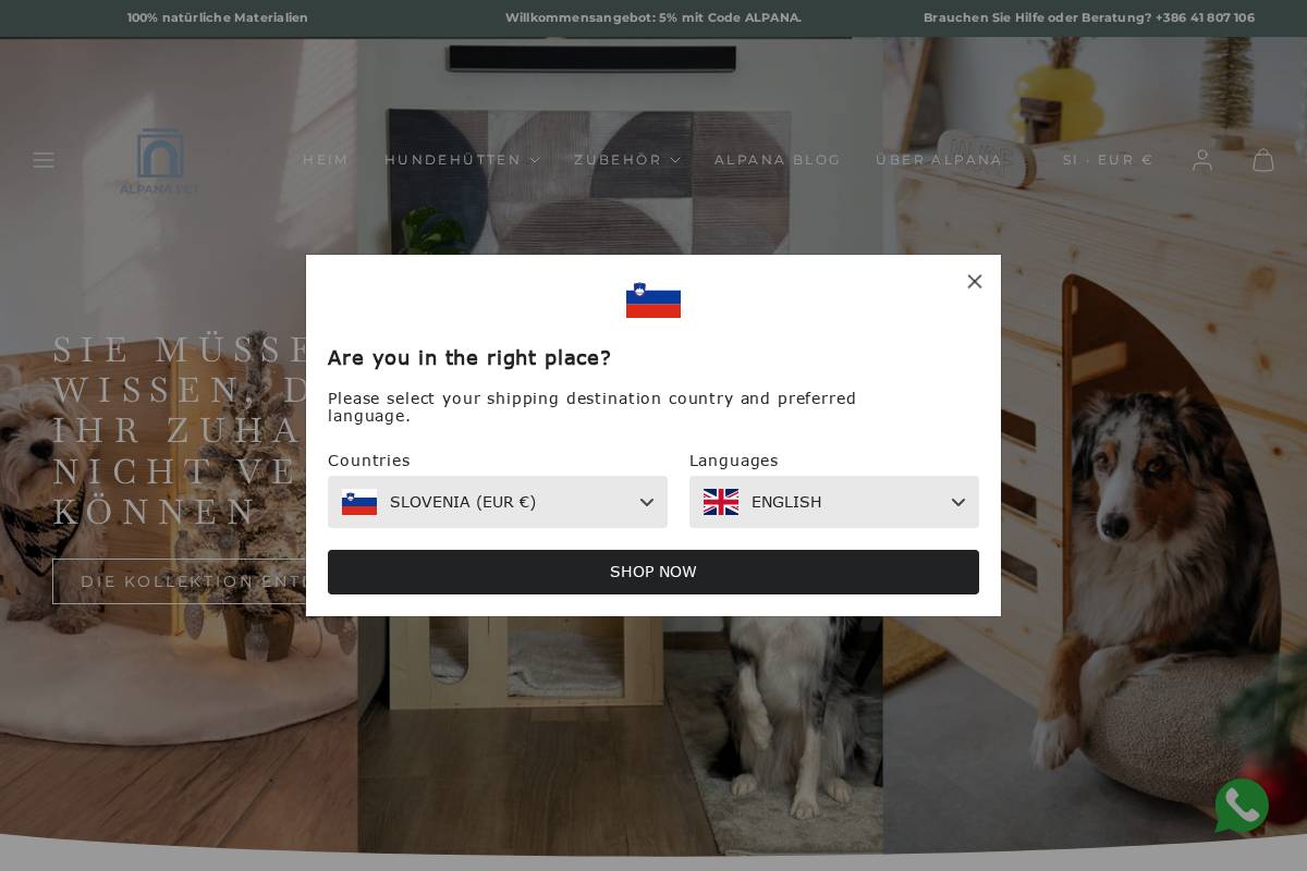 alpanapet.com homepage screenshot