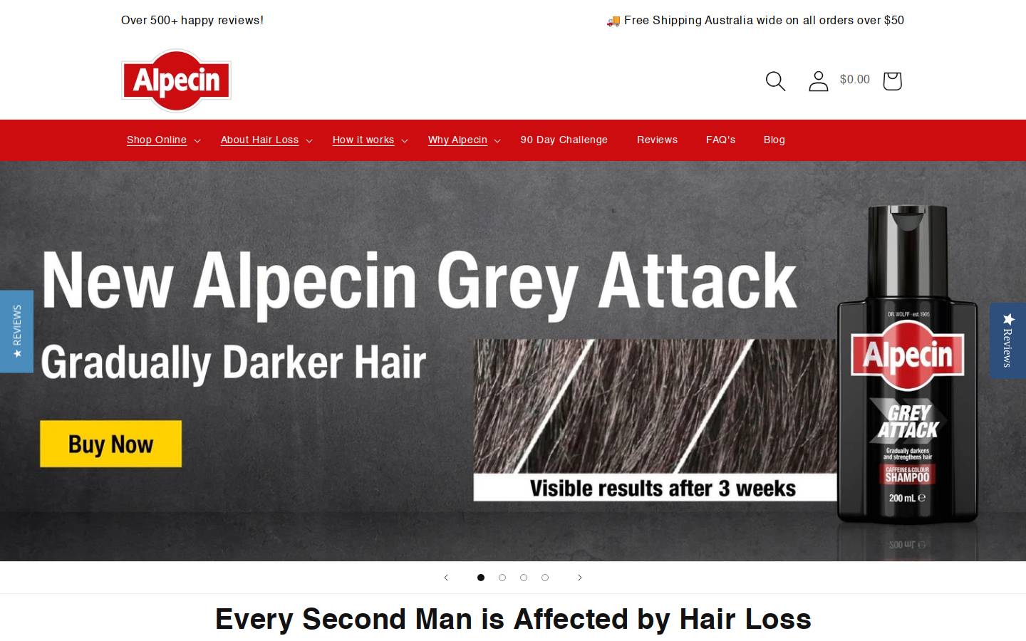 Alpecin Ireland homepage screenshot
