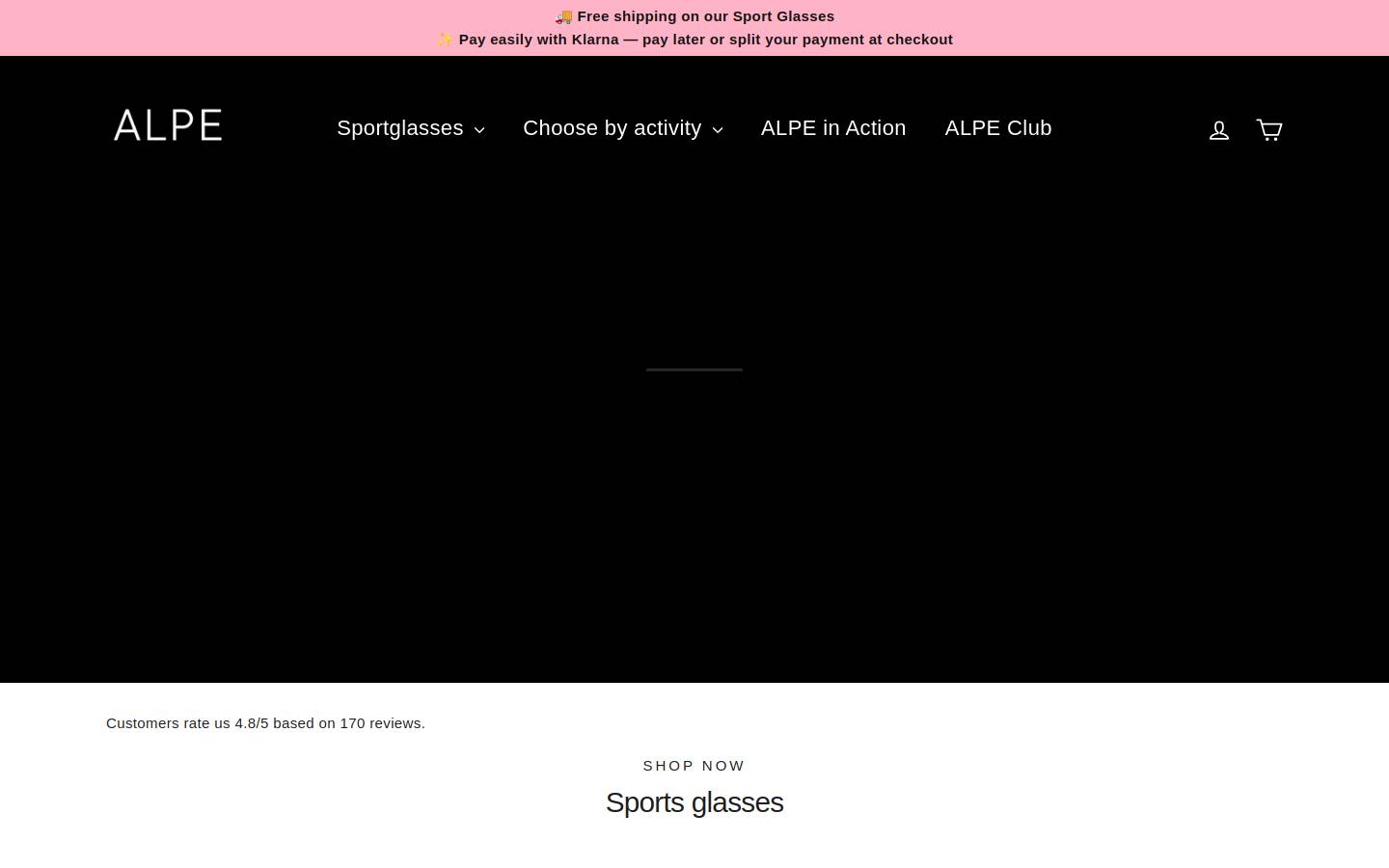 alpeeyewear.com homepage screenshot