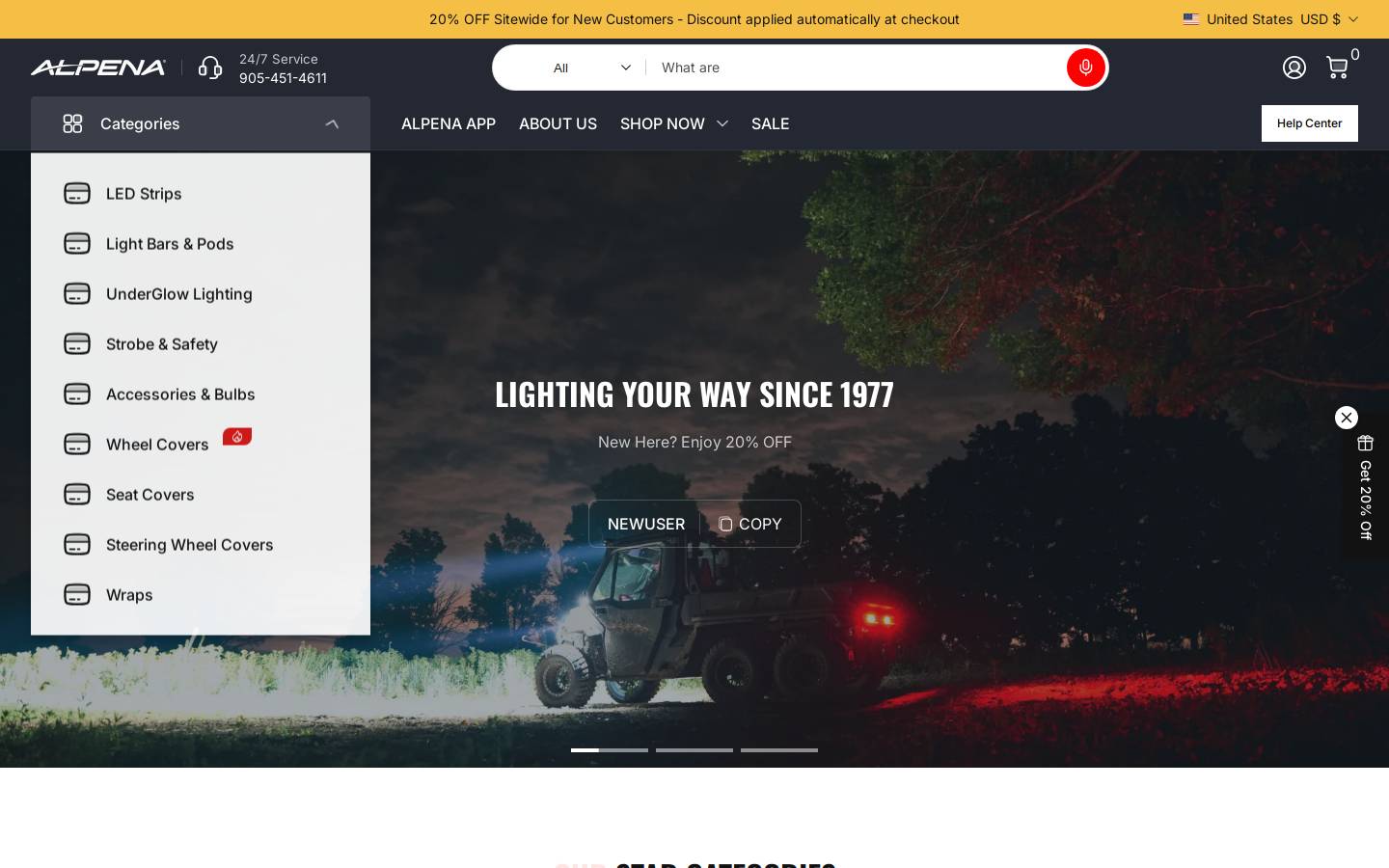 alpena.ca homepage screenshot