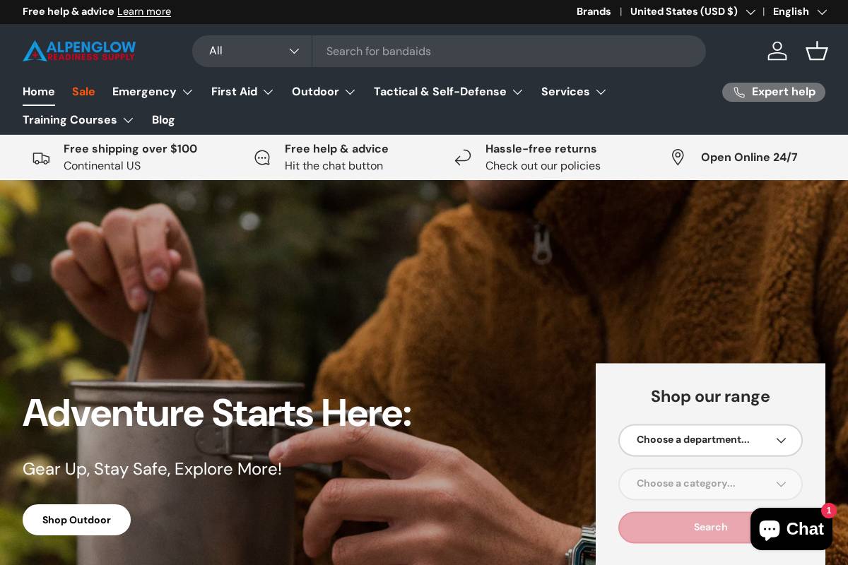 alpenglowsupplyak.com homepage screenshot