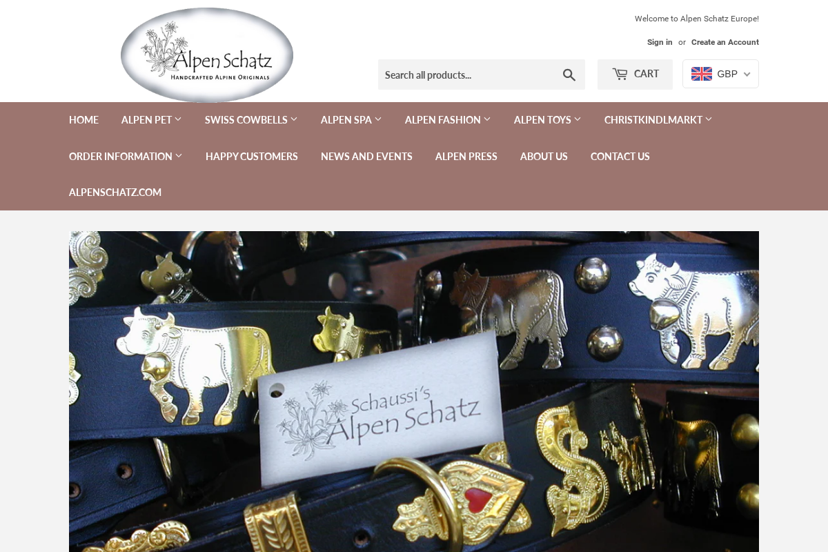 alpenschatz.co.uk homepage screenshot