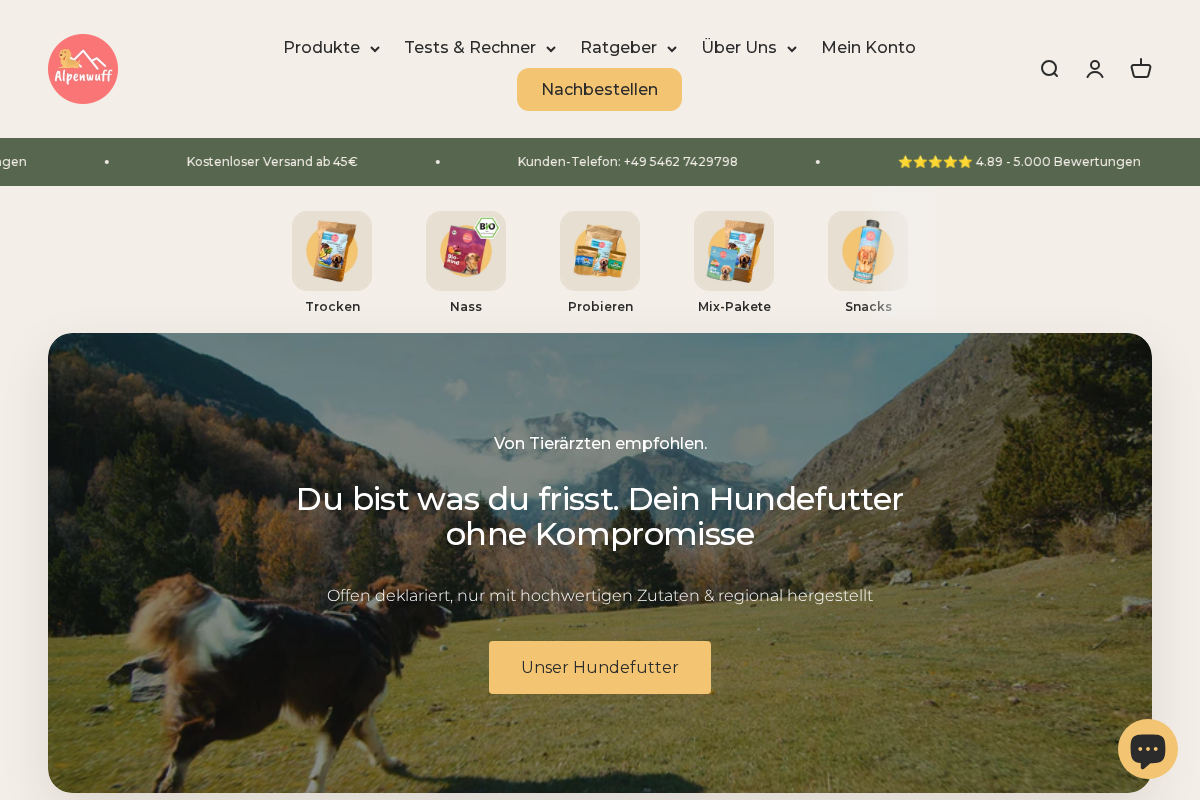 Alpenwuff homepage screenshot