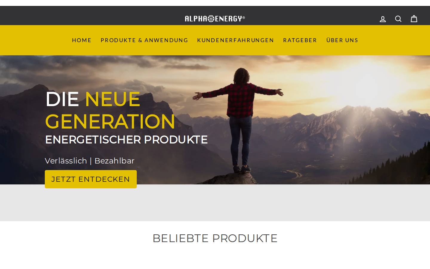 Alpha Energy homepage screenshot