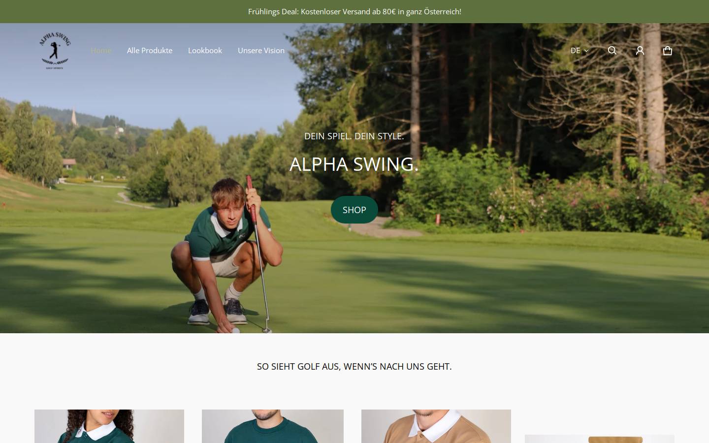 alpha-swing.com homepage screenshot