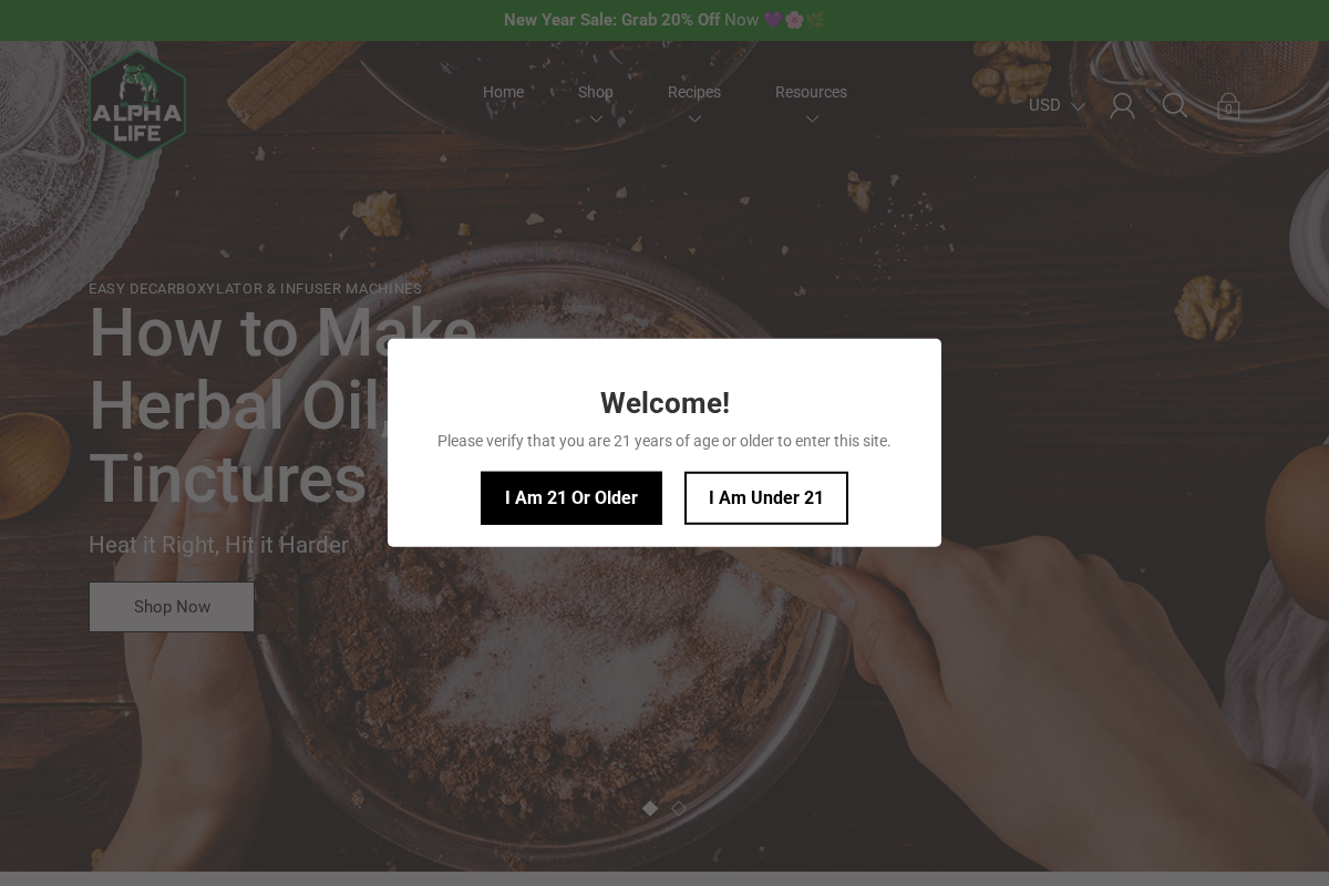 Alpha420life homepage screenshot