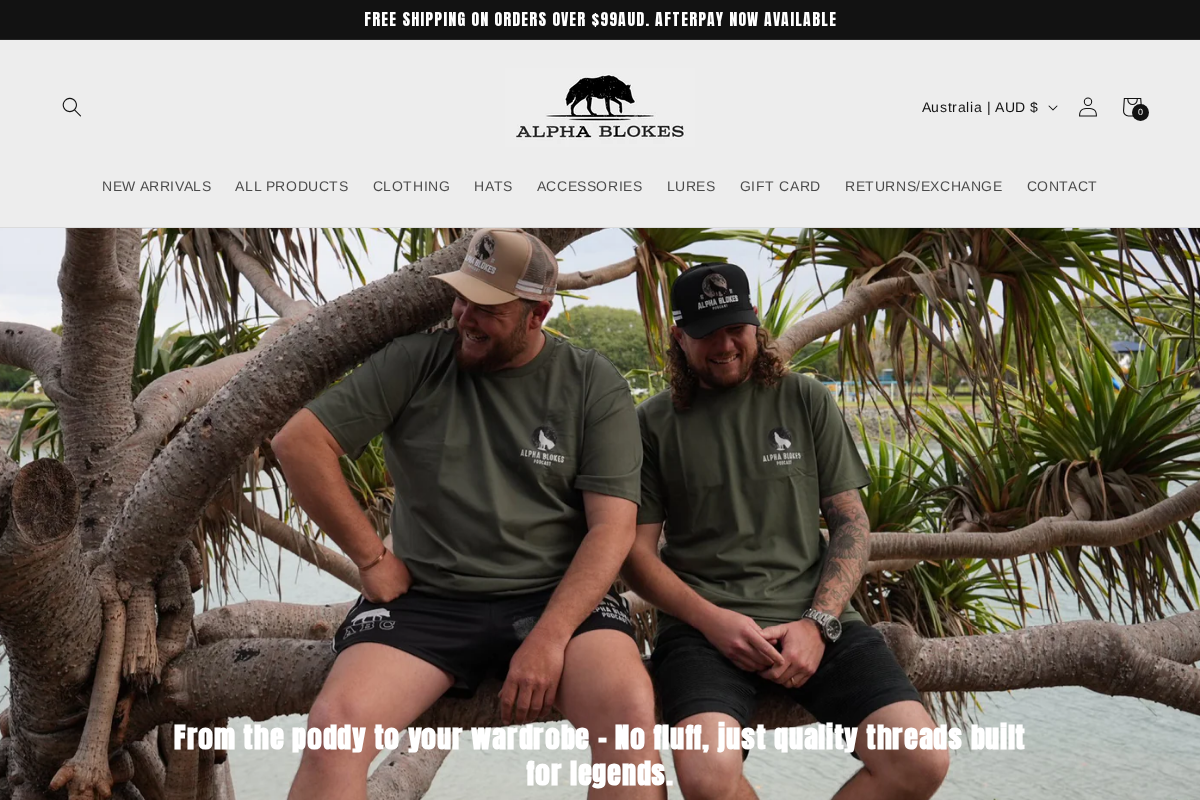 Alpha Blokes homepage screenshot