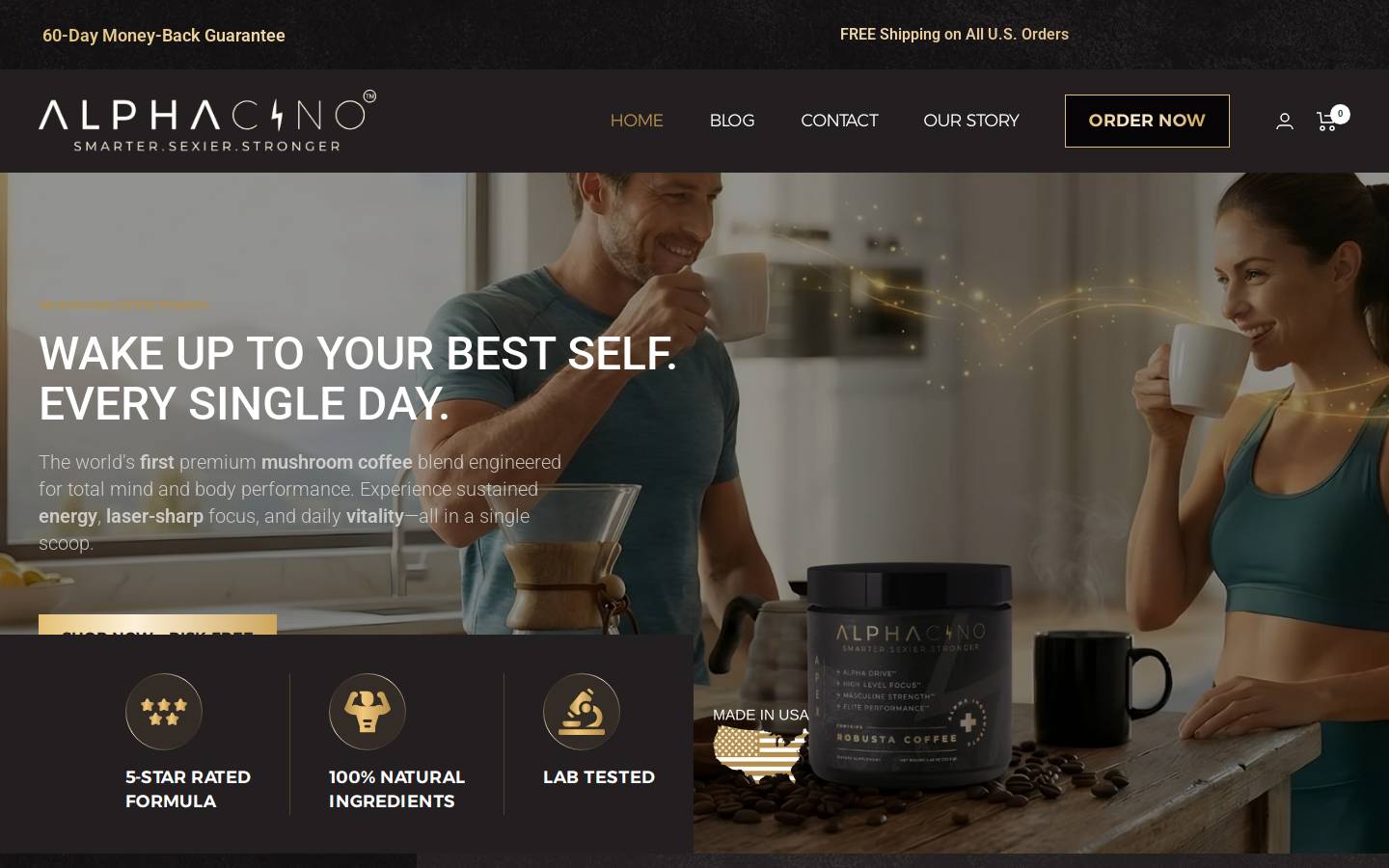 alphacino.com homepage screenshot