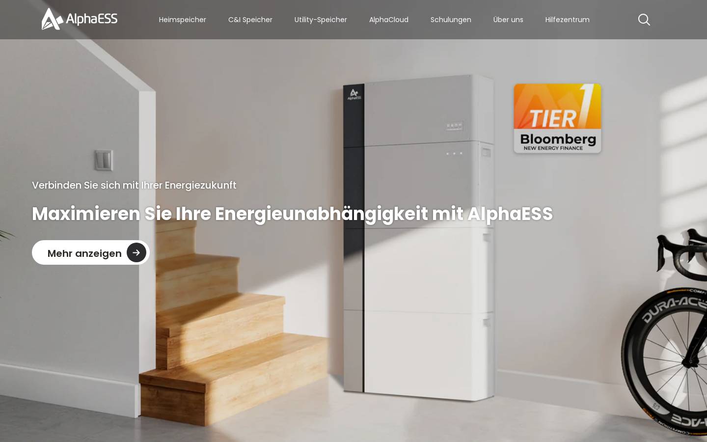 Alpha ESS Deutschland GmbH homepage screenshot