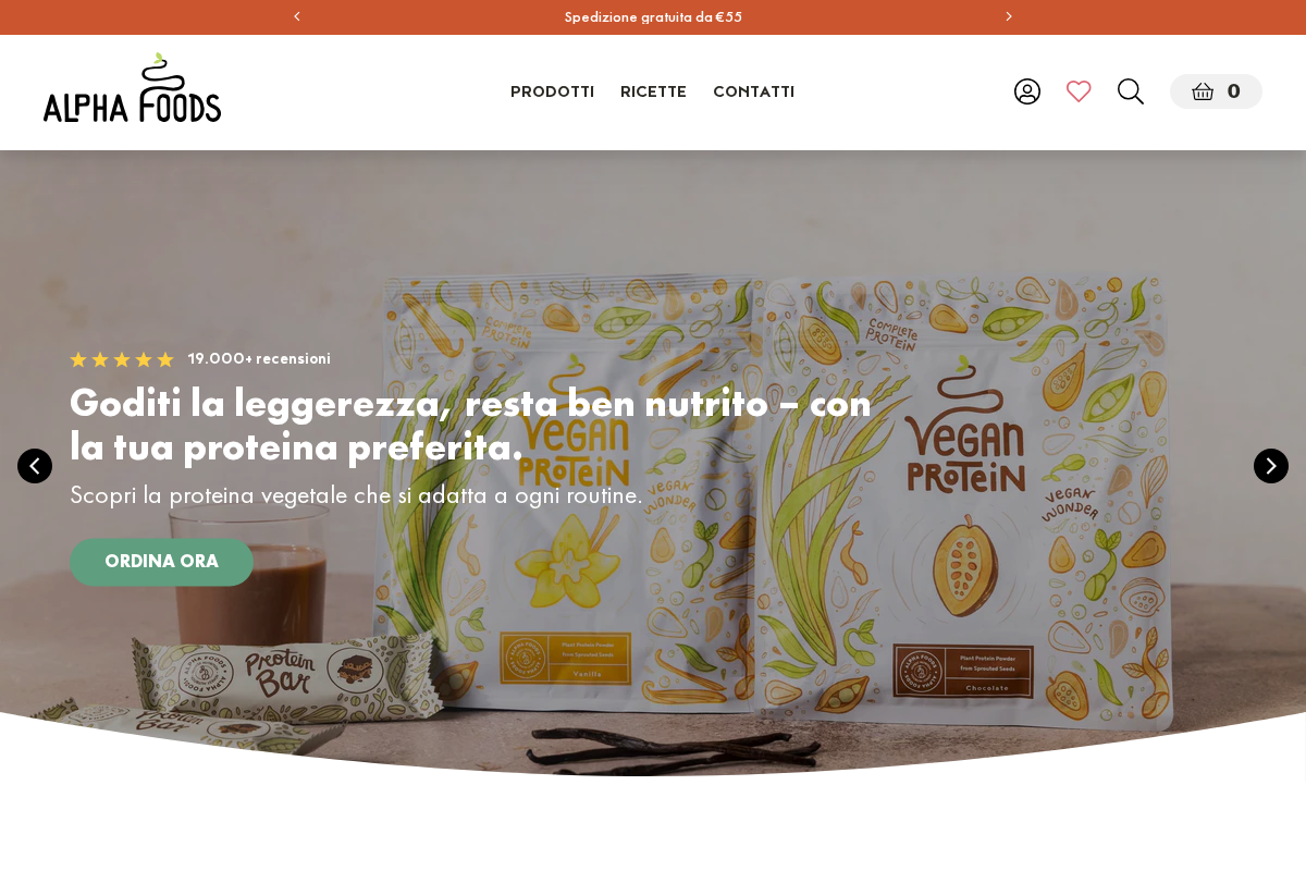 Alpha Foods Italia homepage screenshot