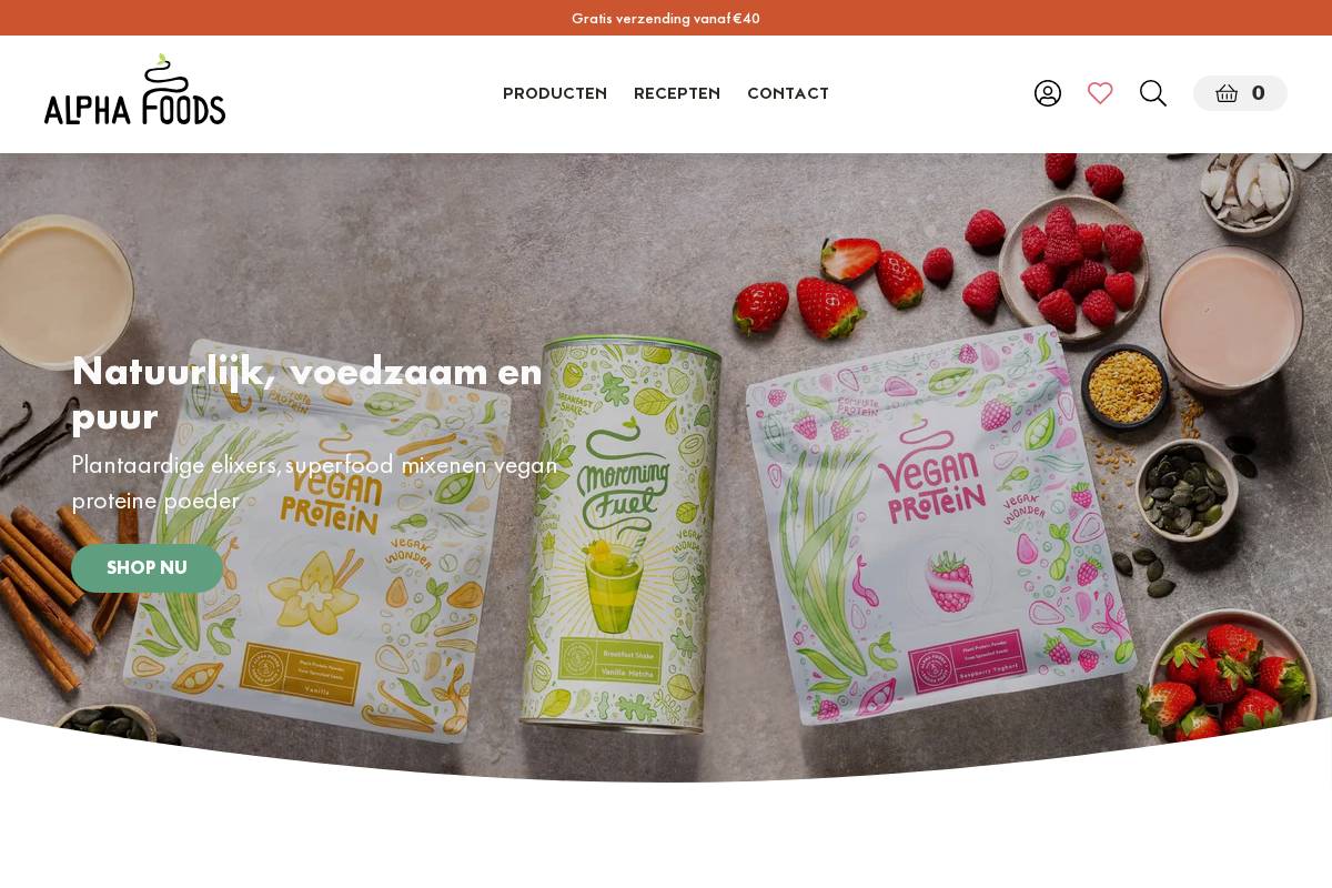 alphafoods.nl homepage screenshot