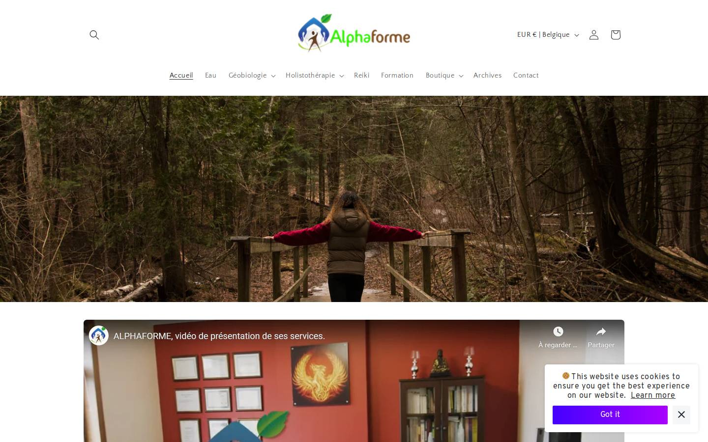 alphaforme.be homepage screenshot