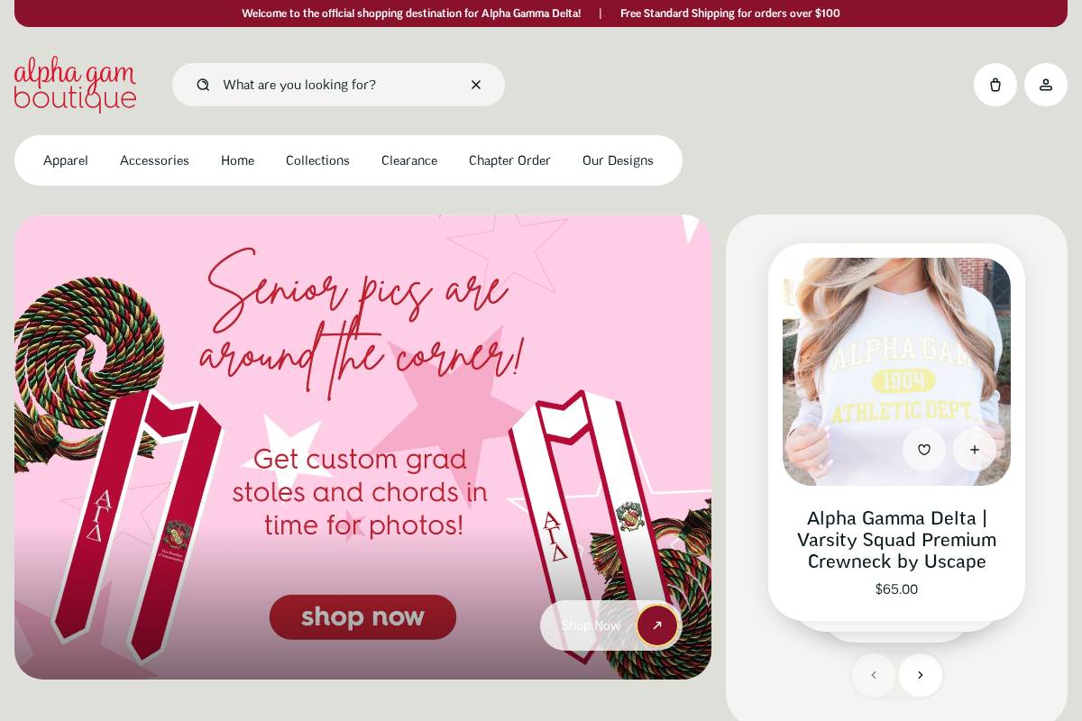 alphagamboutique.org homepage screenshot