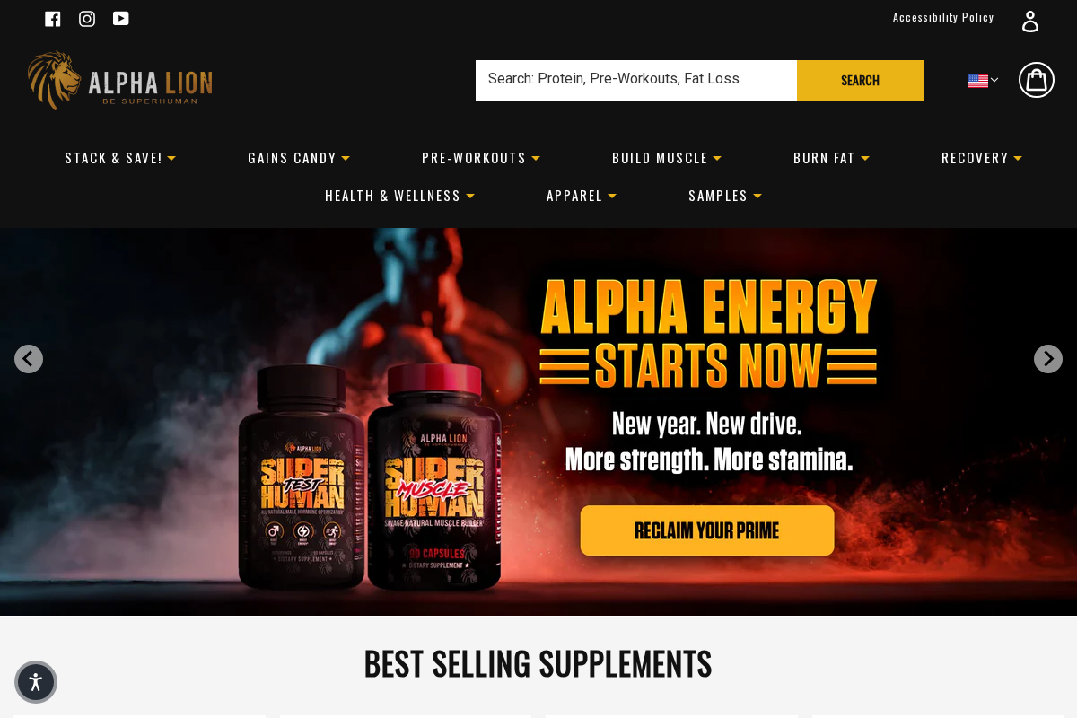 Alpha Lion homepage screenshot