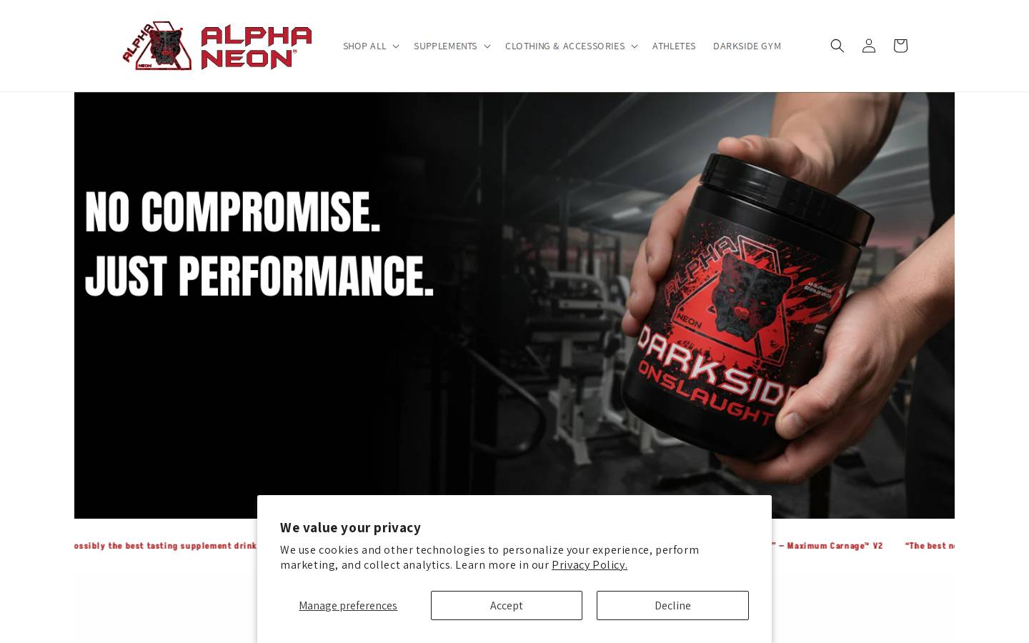 Alphaneontm homepage screenshot