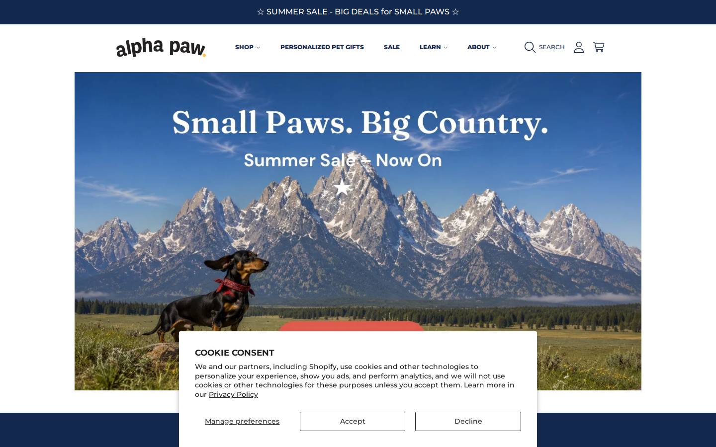 Alpha Paw Inc homepage screenshot