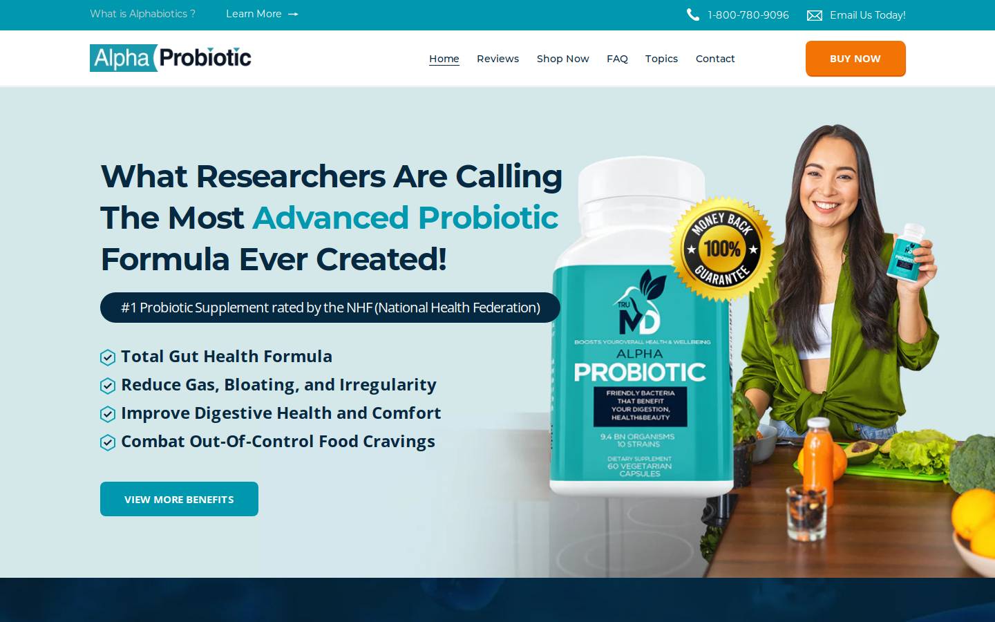 Alpha Probiotics homepage screenshot
