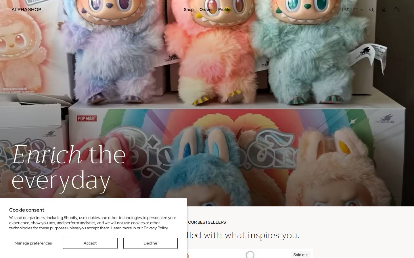 alphashop.us homepage screenshot
