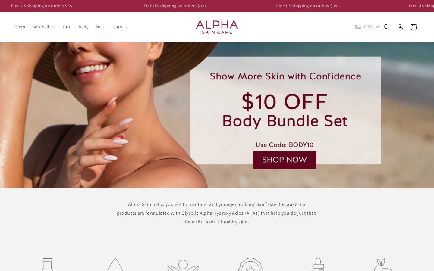 alphaskincare.net homepage screenshot