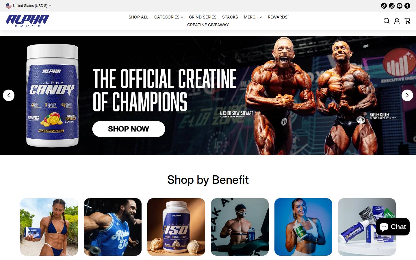 alphasupps.com homepage screenshot