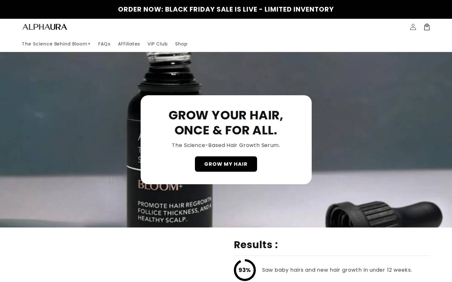 alphaura.com homepage screenshot