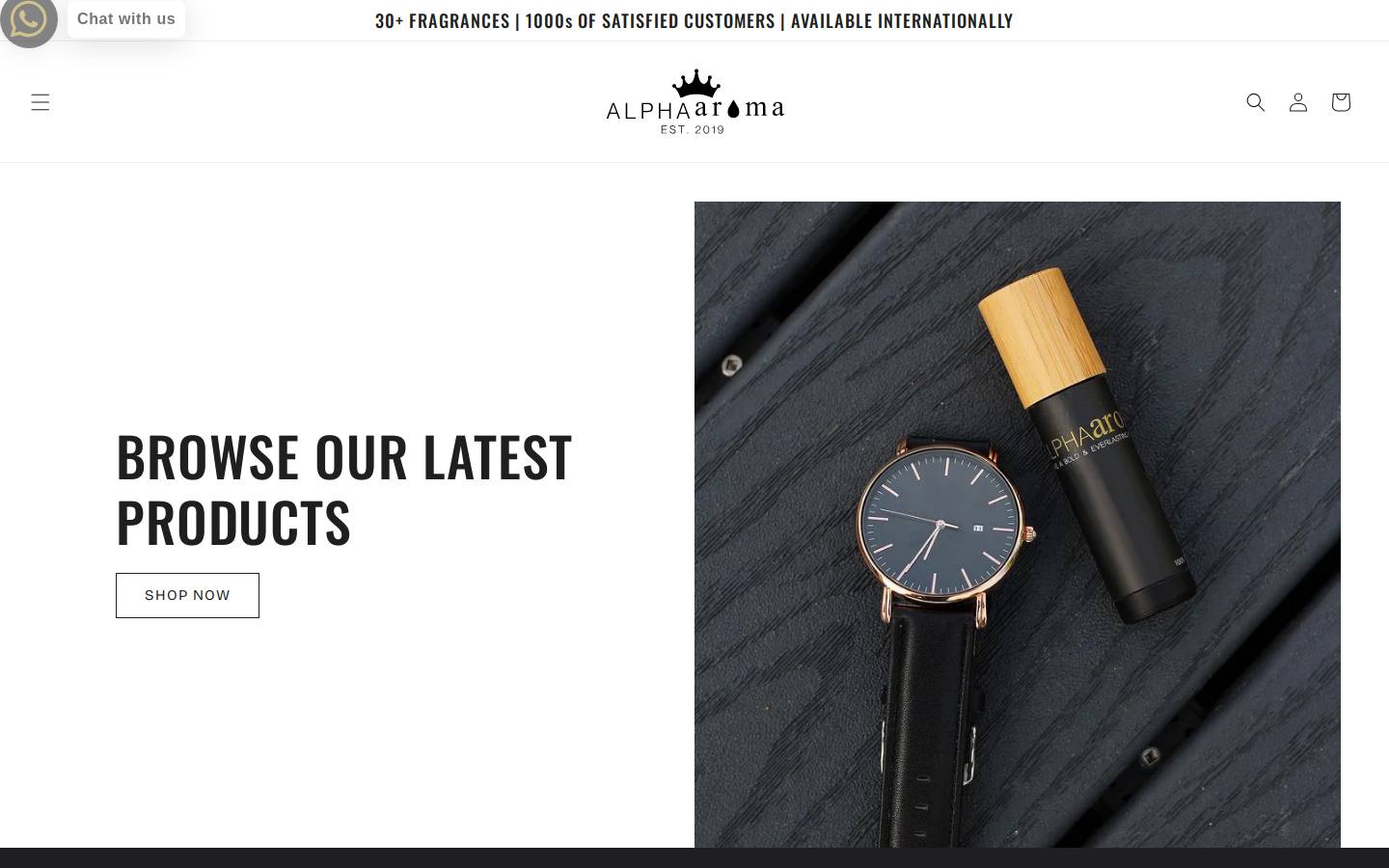 alphaxaroma.com homepage screenshot