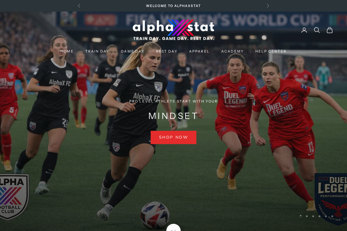 alphaXstat homepage screenshot