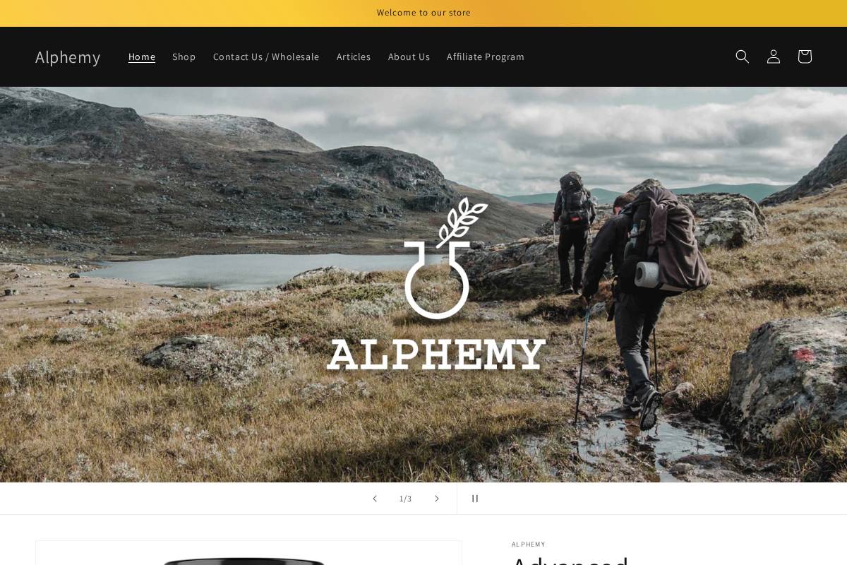 alphemy.co.uk homepage screenshot