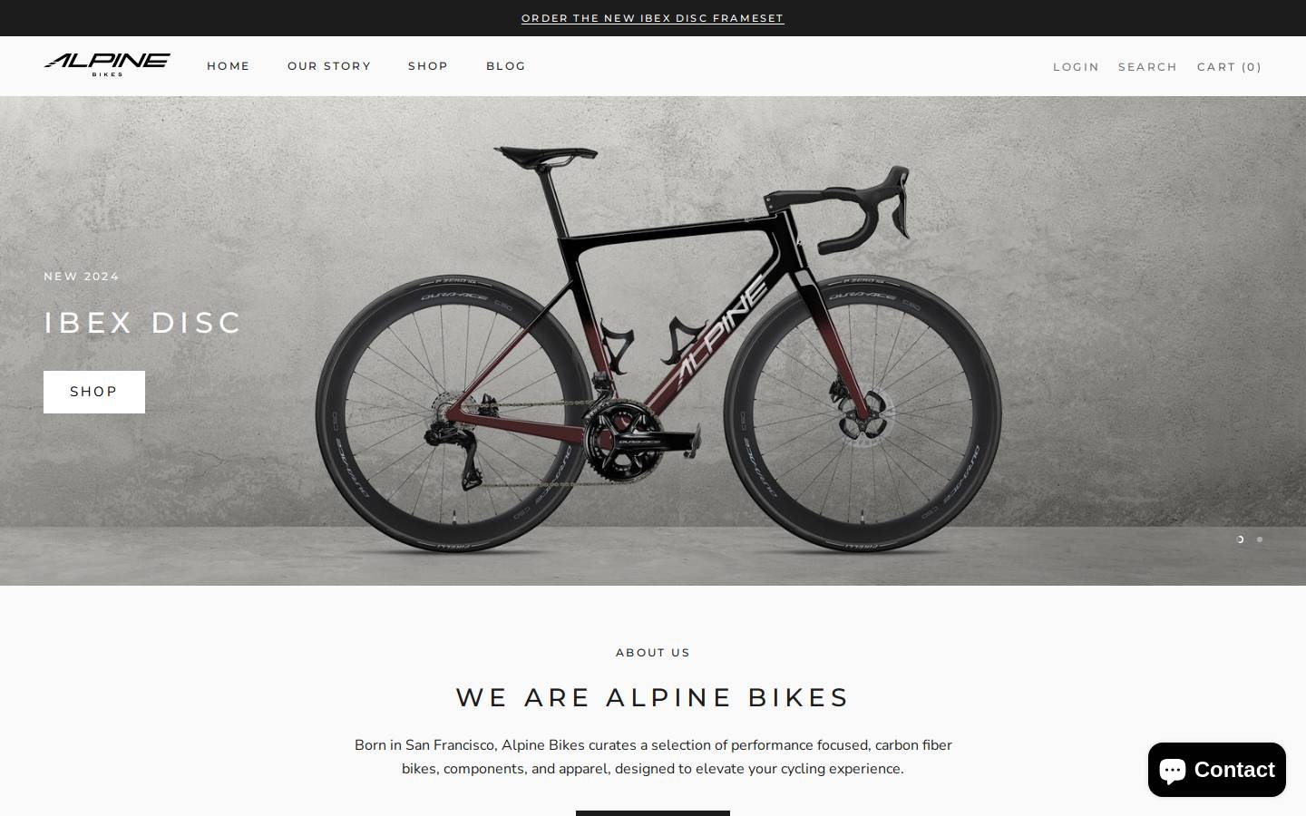 alpine-bikes.com homepage screenshot