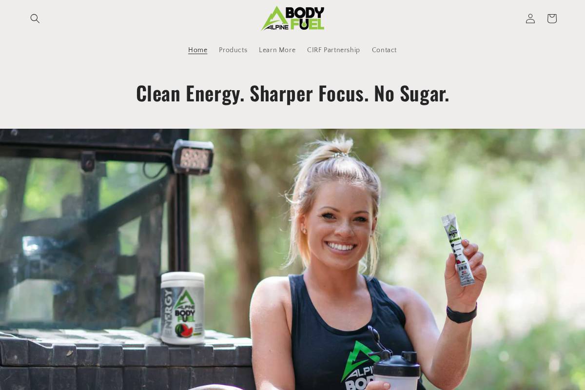 alpinebodyfuel.com homepage screenshot