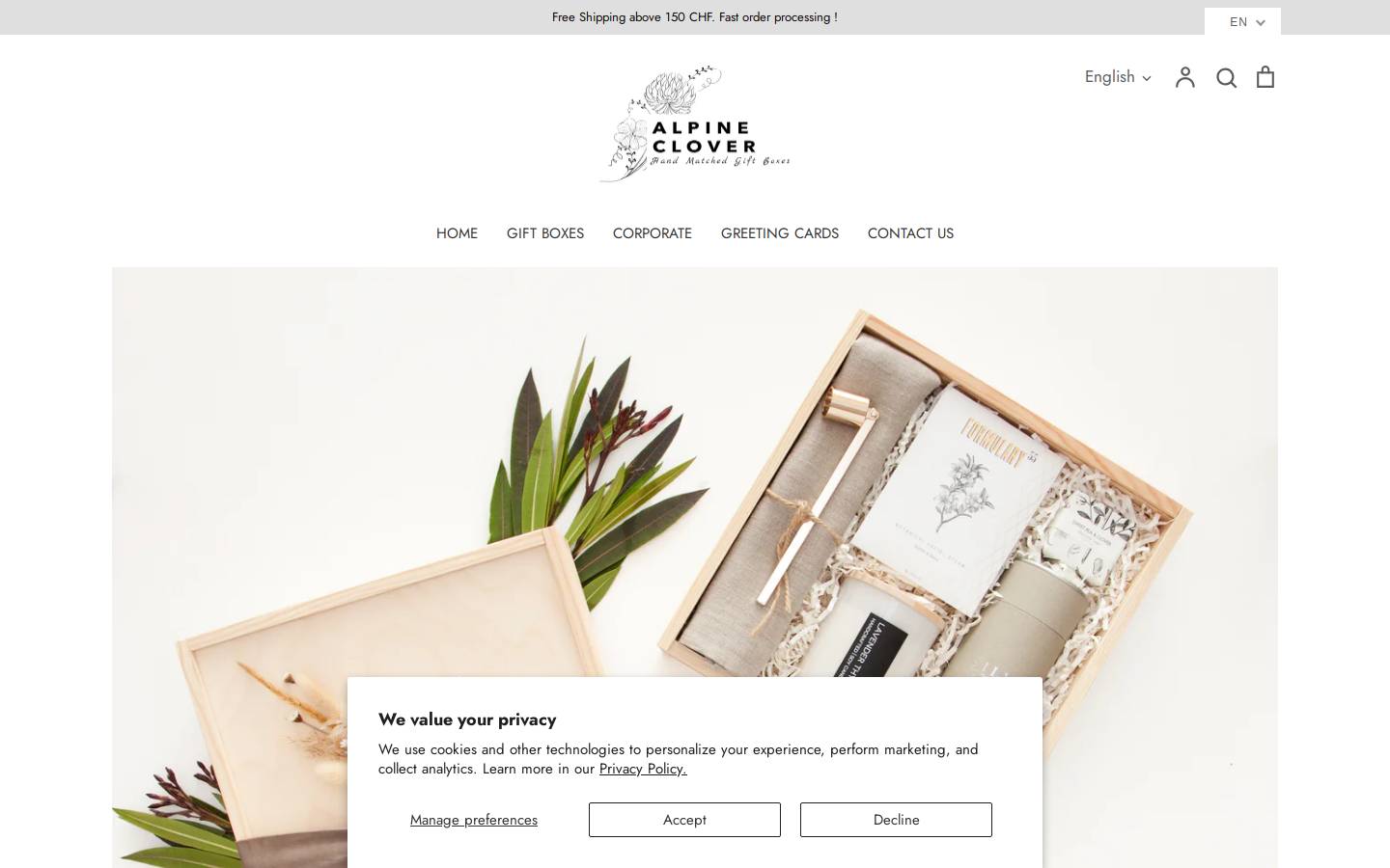 alpineclover.ch homepage screenshot