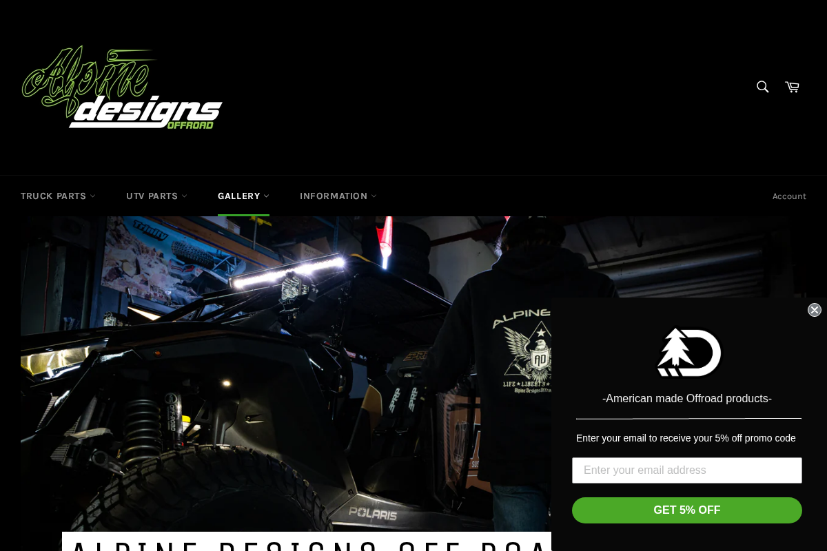 Alpine Designs Offroad homepage screenshot