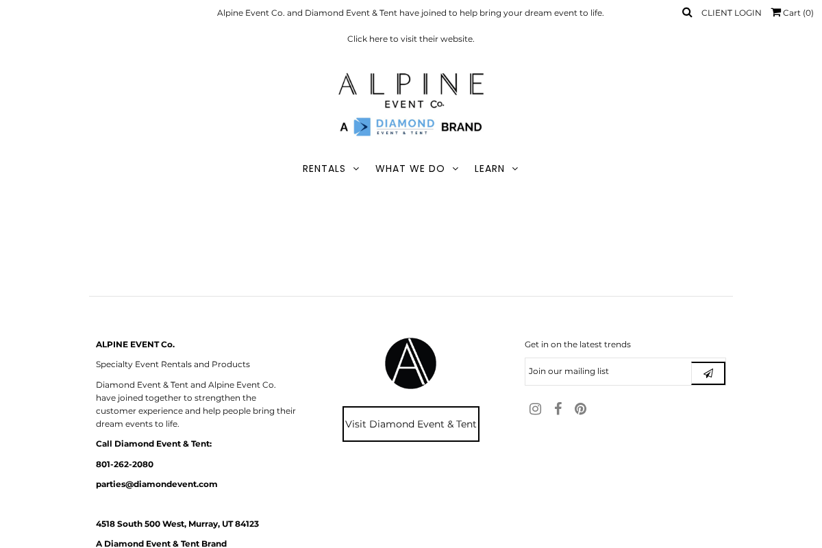 Alpine Event Co. homepage screenshot