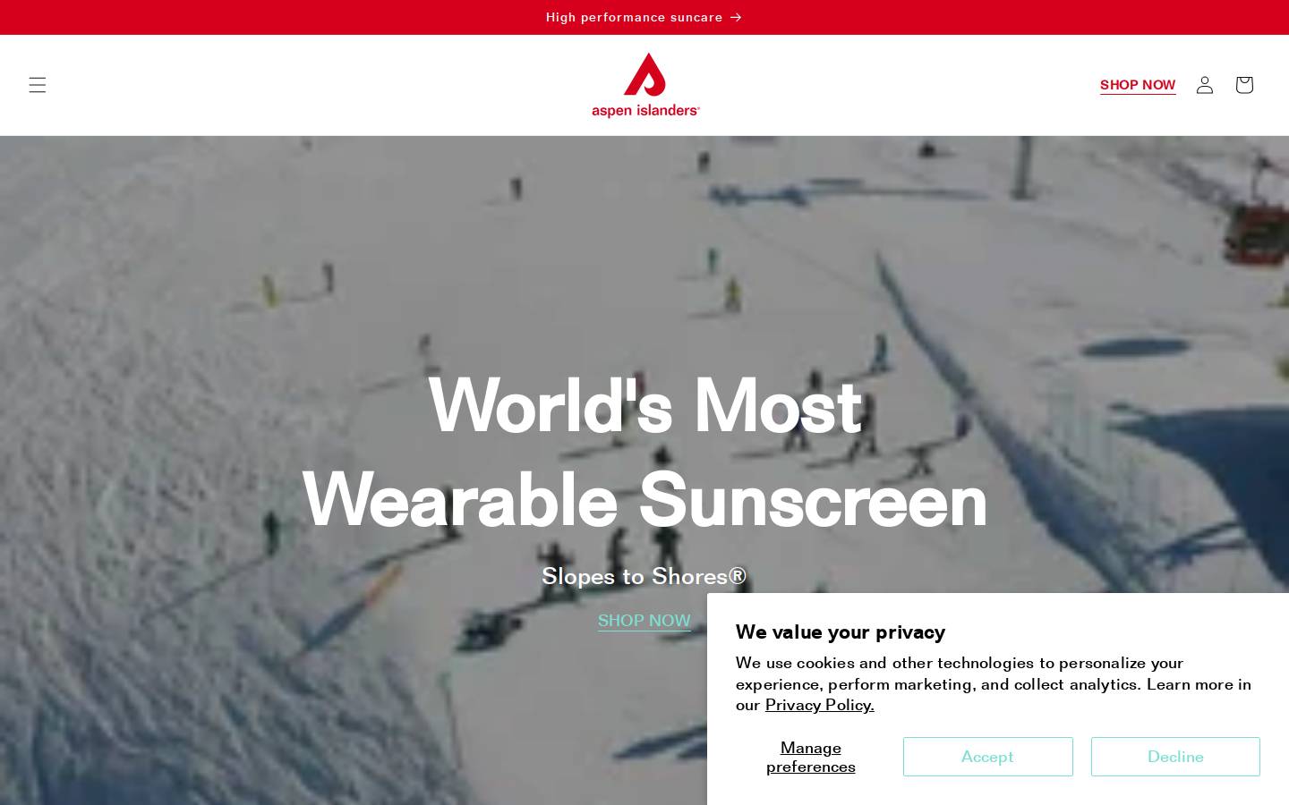 alpineislanders.com homepage screenshot