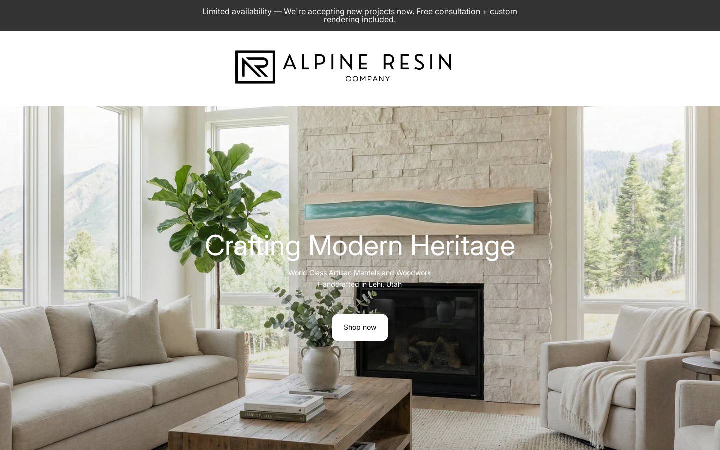 alpineresin.com homepage screenshot