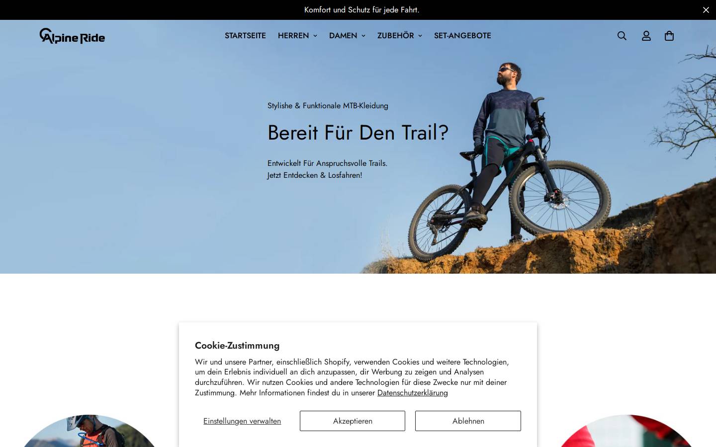 Alpineride homepage screenshot