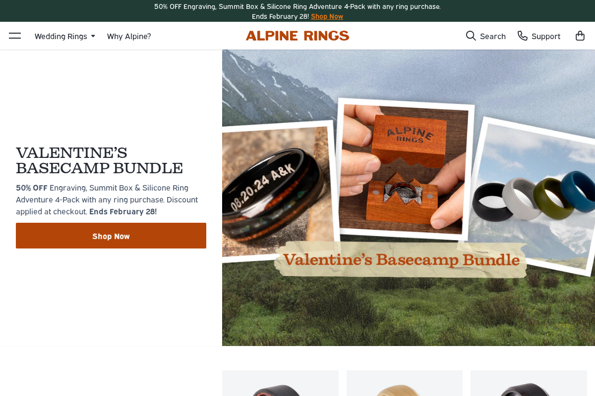 Alpine Rings homepage screenshot