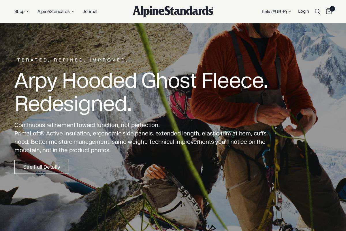 alpinestandards.com homepage screenshot