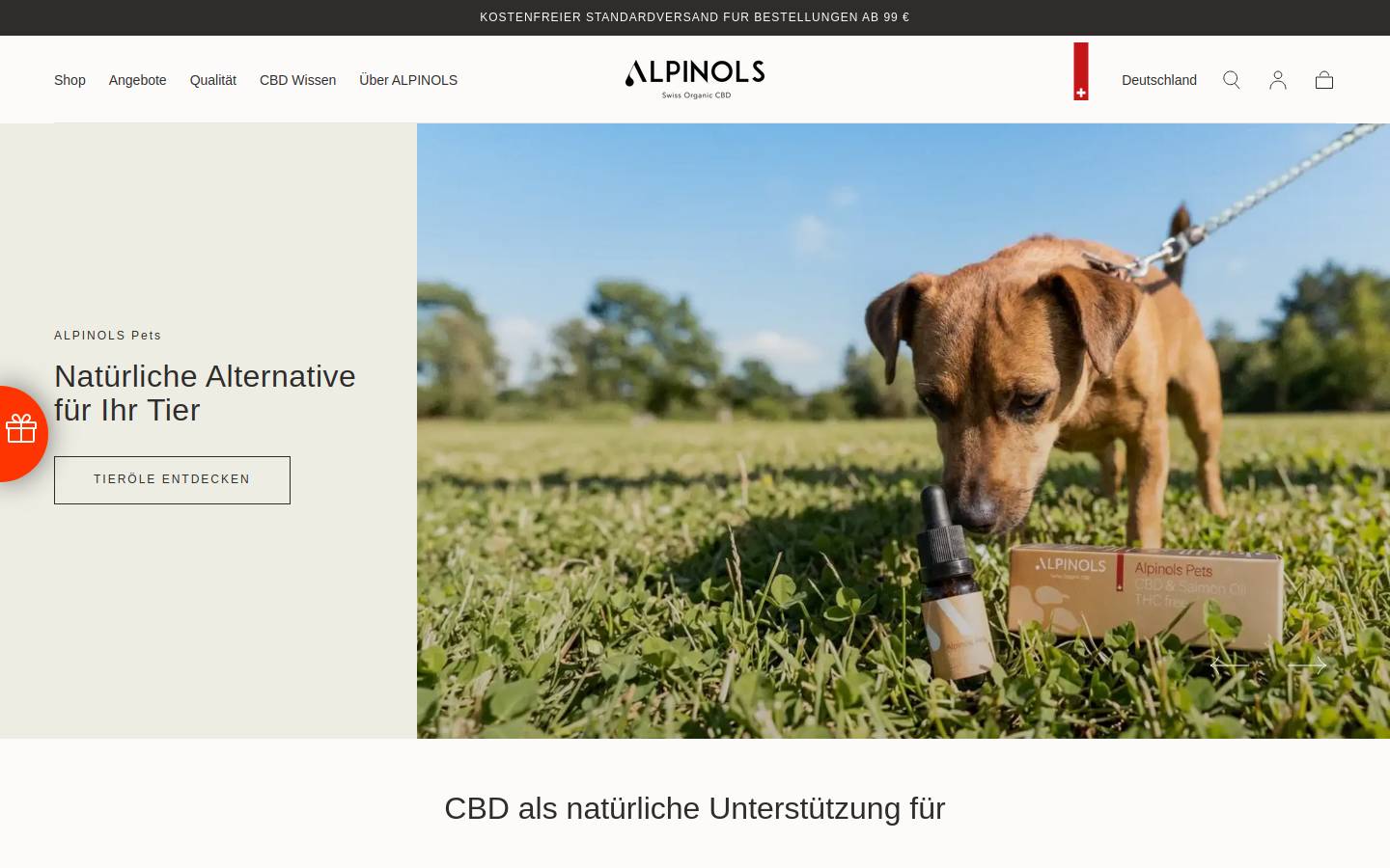 ALPINOLS homepage screenshot