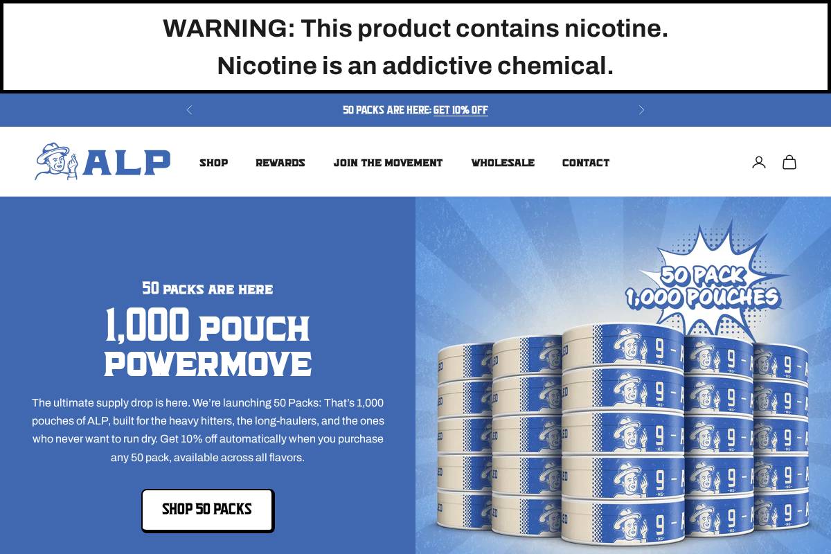 Alppouch homepage screenshot