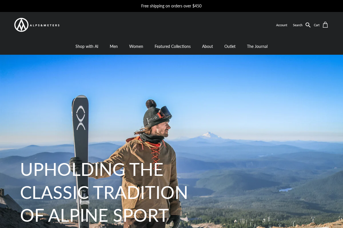 Alps & Meters homepage screenshot