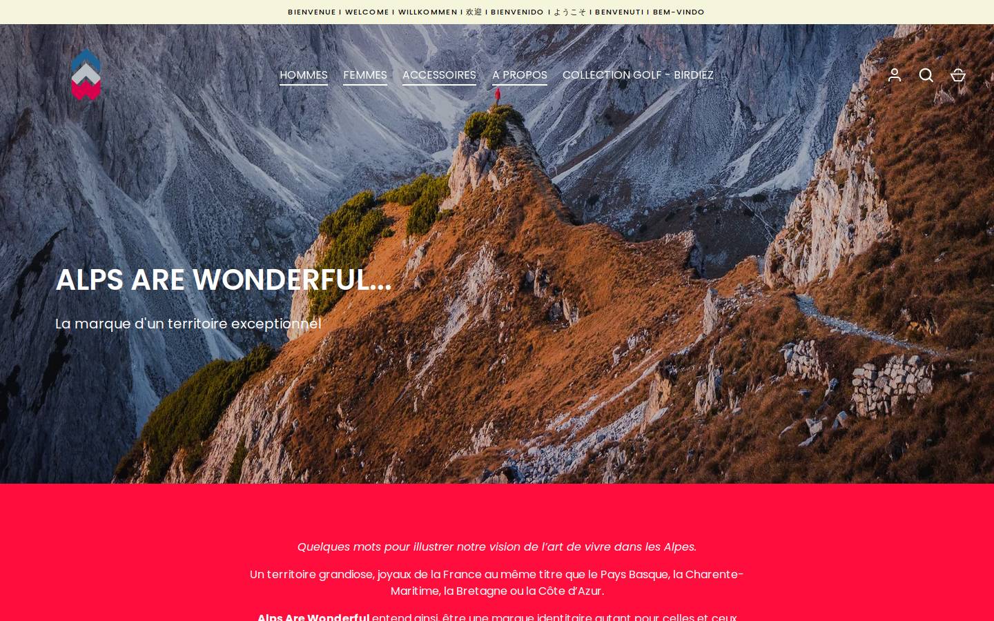 alpsarewonderful.com homepage screenshot