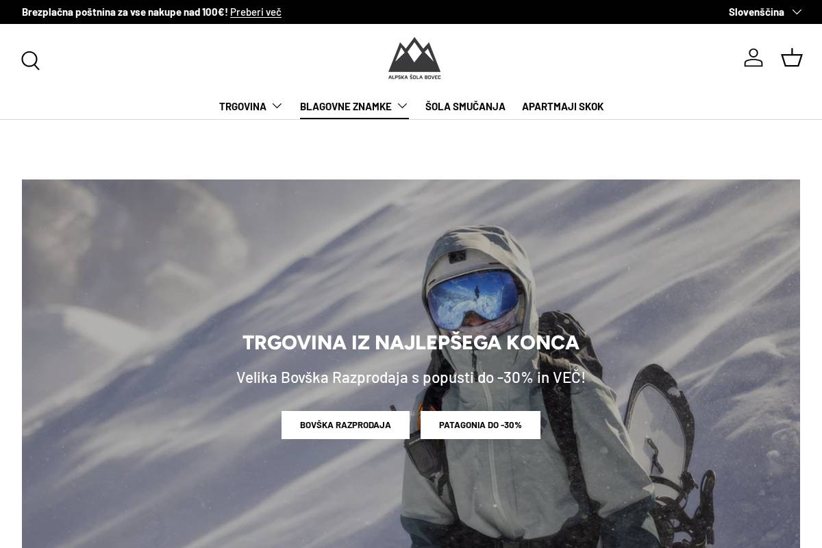 alpskasola-bovec.si homepage screenshot