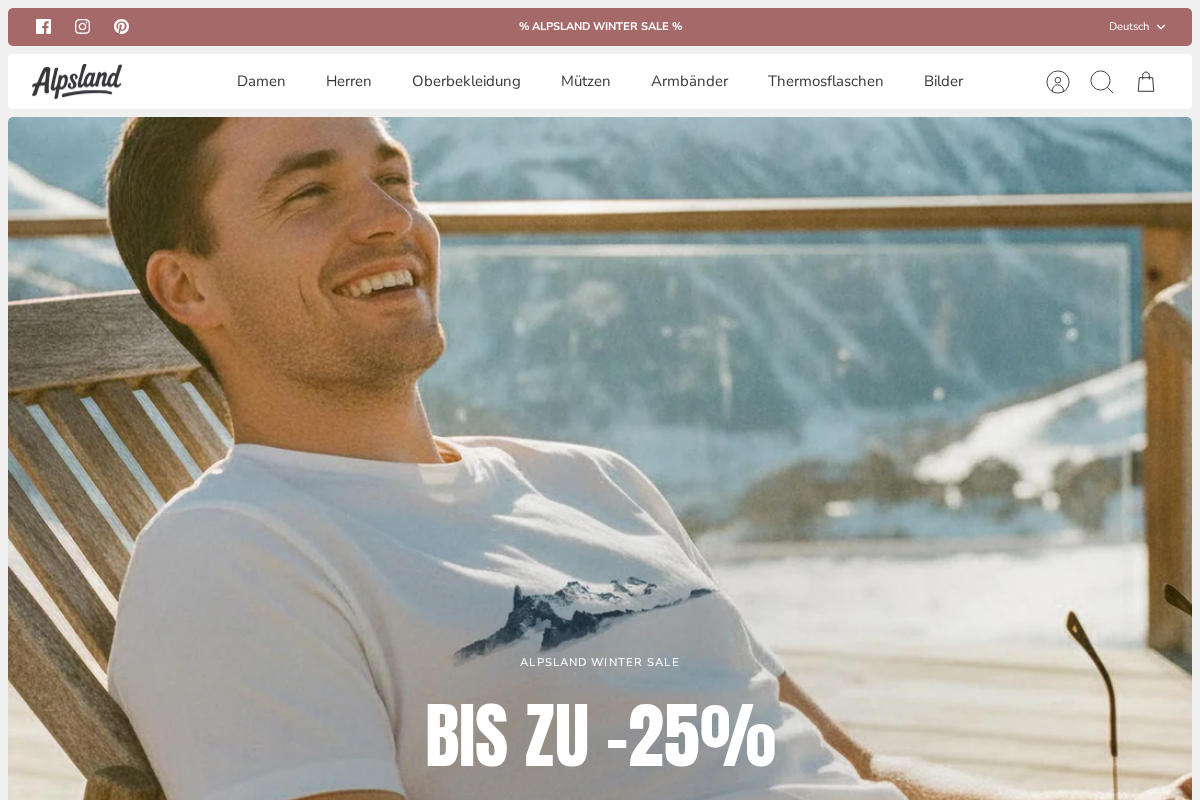 Alpsland homepage screenshot