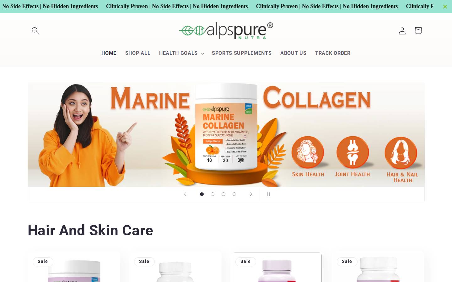 alpspurenutra.com homepage screenshot