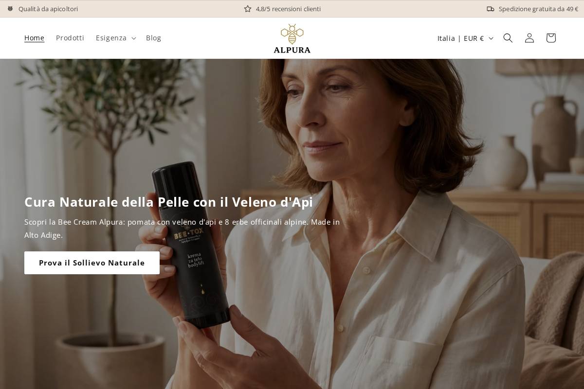 alpura-naturals.it homepage screenshot