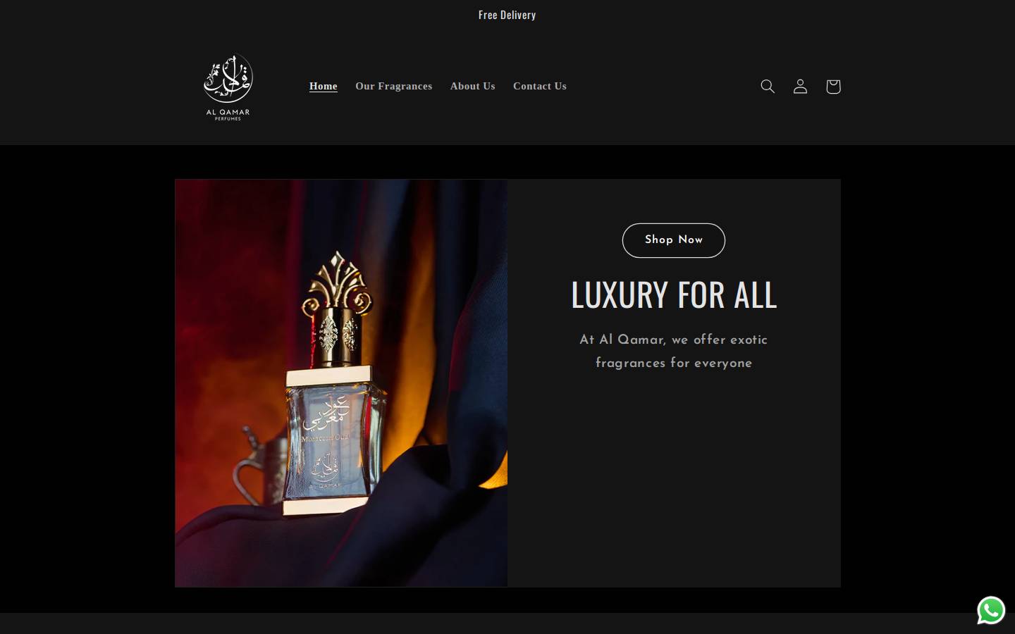alqamarfragrance.com homepage screenshot